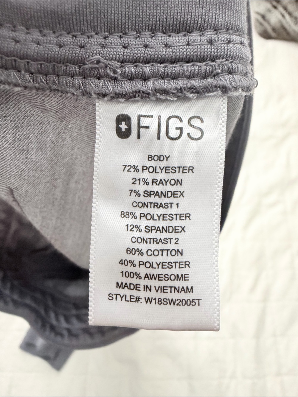 TALL Figs Zamora Jogger Pants - Graphite Heather Gray, Small TALL - Picture 5 of 6